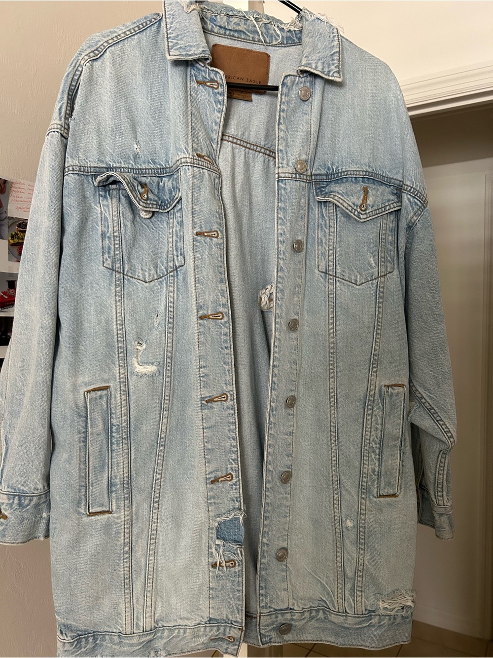 American Eagle Outfitters Light Wash Denim Jacket